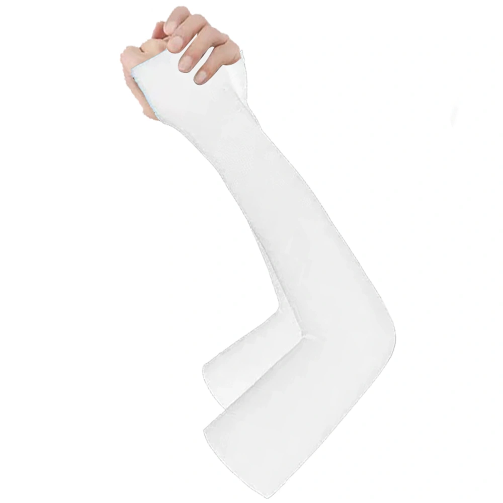 3 Pairs Arm Sleeves Summer Outdoor Sun UV Protection Cooling Ice Silk Compression Arm Sleeve for Men Women White