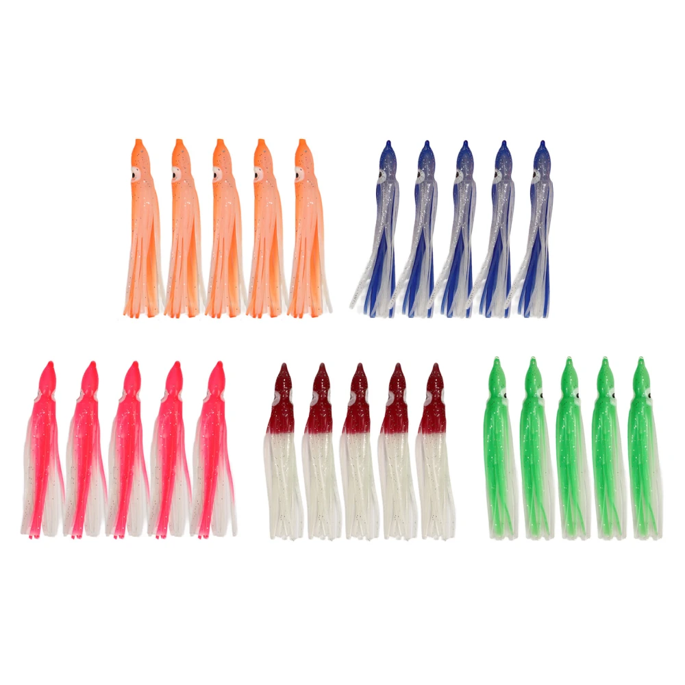 BuyWeek 25pcs Fishing Lure Vivid Design Silicone Material Bite Resistant Luminous Fishing Lure for Salmon 9cm