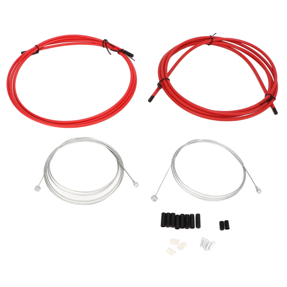 Bike Brake Cable Housing Kit Bike Shift Cable and Transmission Cable for Mountain Bike Road Bike Red