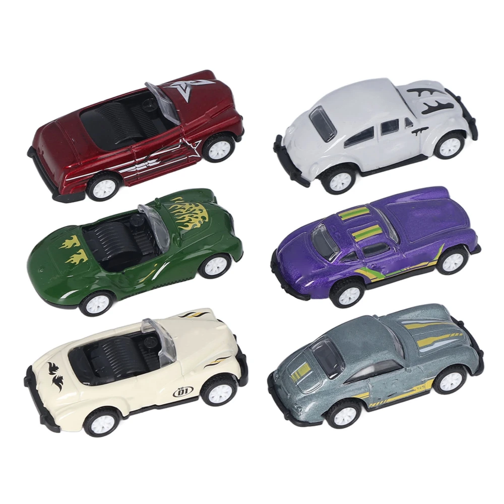 6Pcs Pull Back Model Car Set Simulate Drop Resistant Educational Alloy Car Toy Play Set for Over 3 Years Old