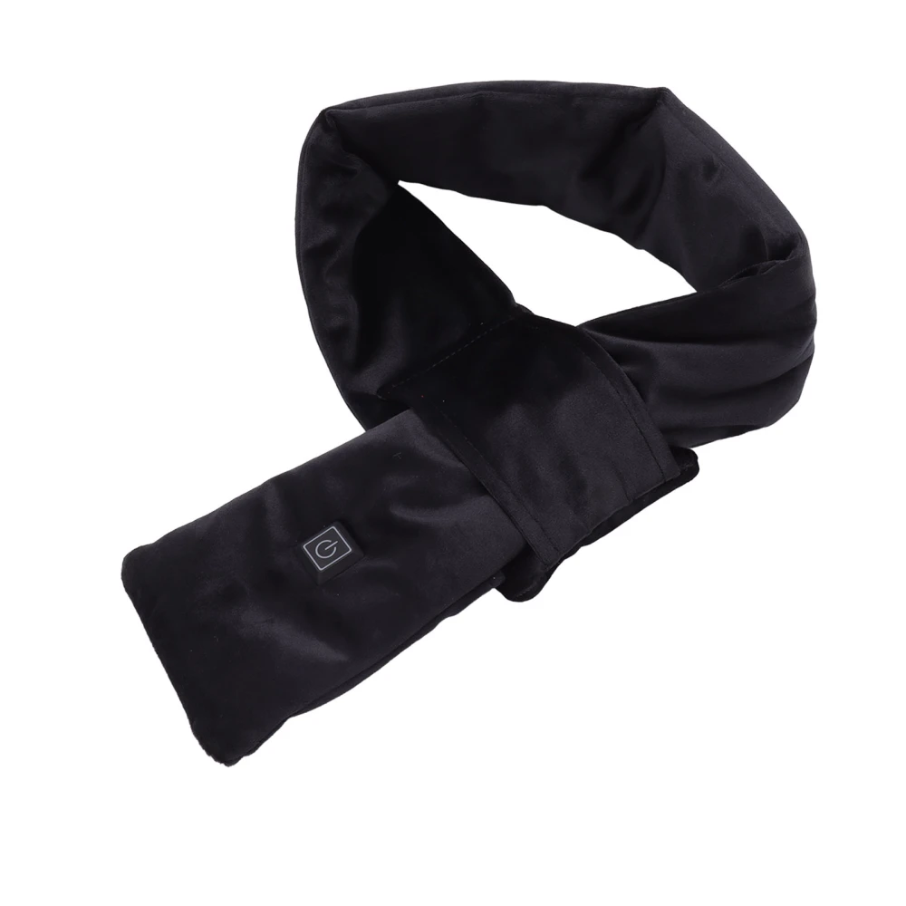 Heated Scarf USB Smart 3 Gears 25℃ to 45℃ Cotton Carbon Fiber Electric Neck Warmer for Winter Riding Black