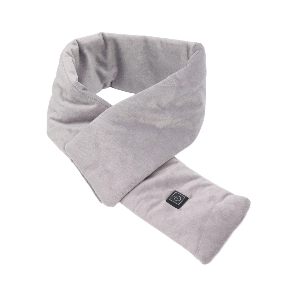 Heated Scarf USB Smart 3 Gears 25℃ to 45℃ Cotton Carbon Fiber Electric Neck Warmer for Winter Riding Grey