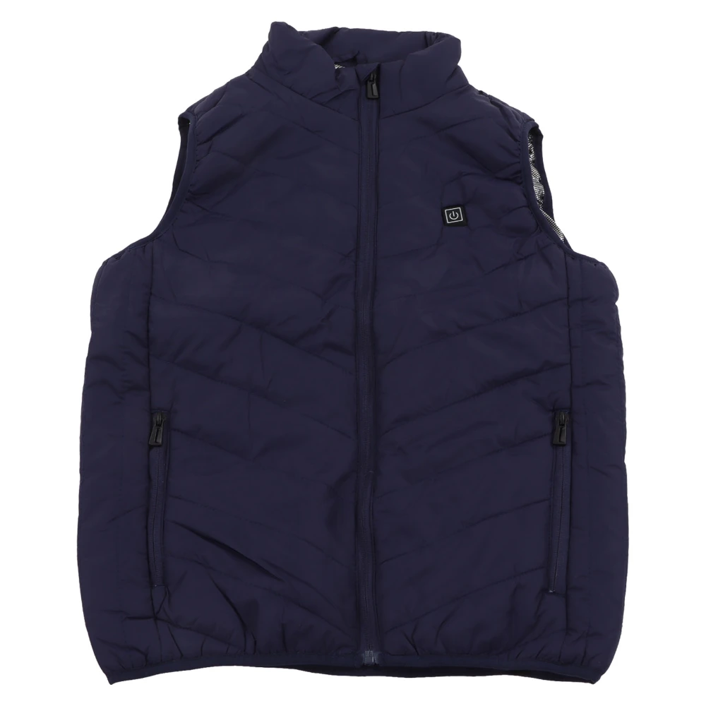 Electric Heated Vest Smart USB Heating Warming Jacket 2 Heating Zone 3 Gears Men Heated Clothing for Outdoor Dark Blue S