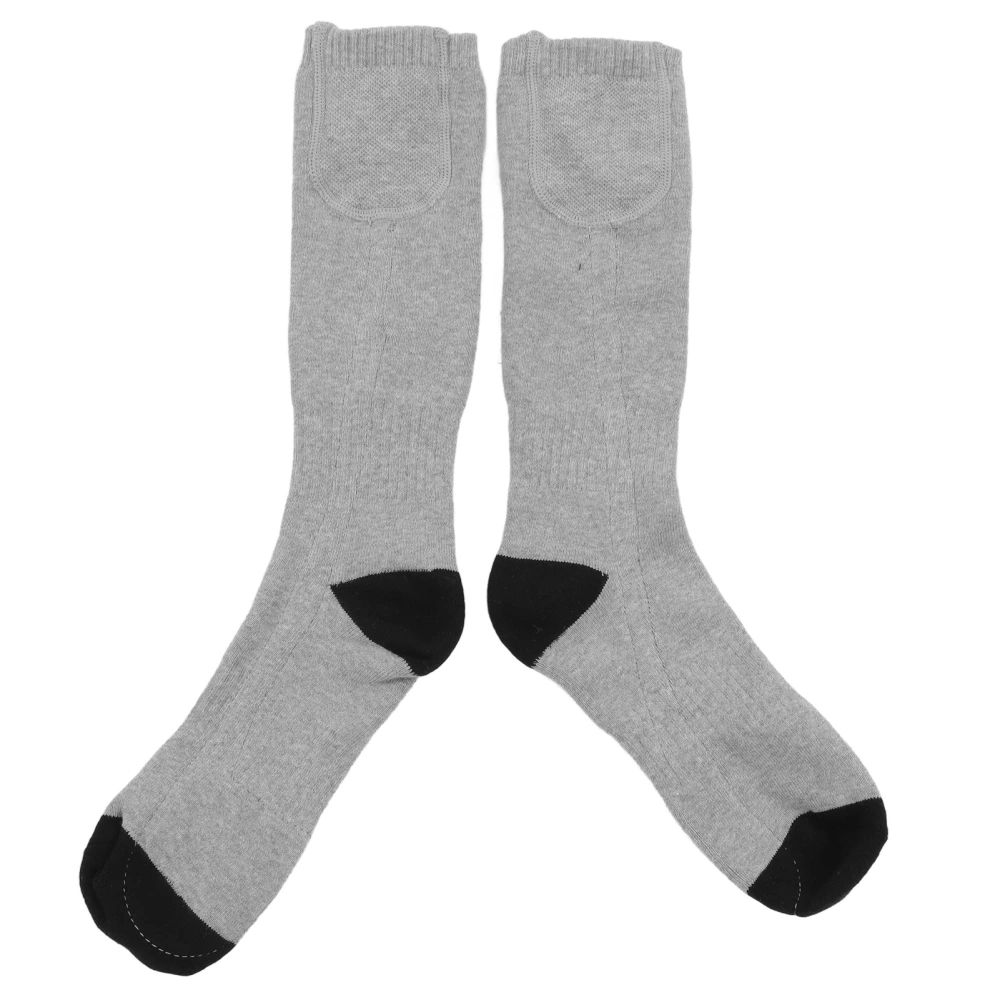 1 Pair Heated Socks 3 Heat Settings Warm Winter Socks Comfortable Electric Heated Thermosocks for Hiking Skiing Grey