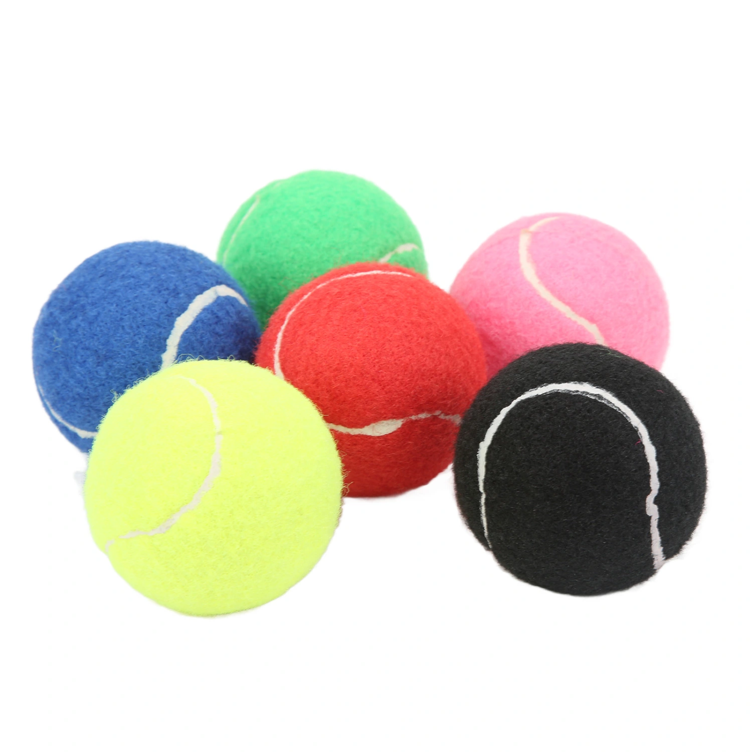 6Pcs Tennis Training Balls Multicolor Cashmere and Rubber Tennis Ball Set for Clubs Youth Training