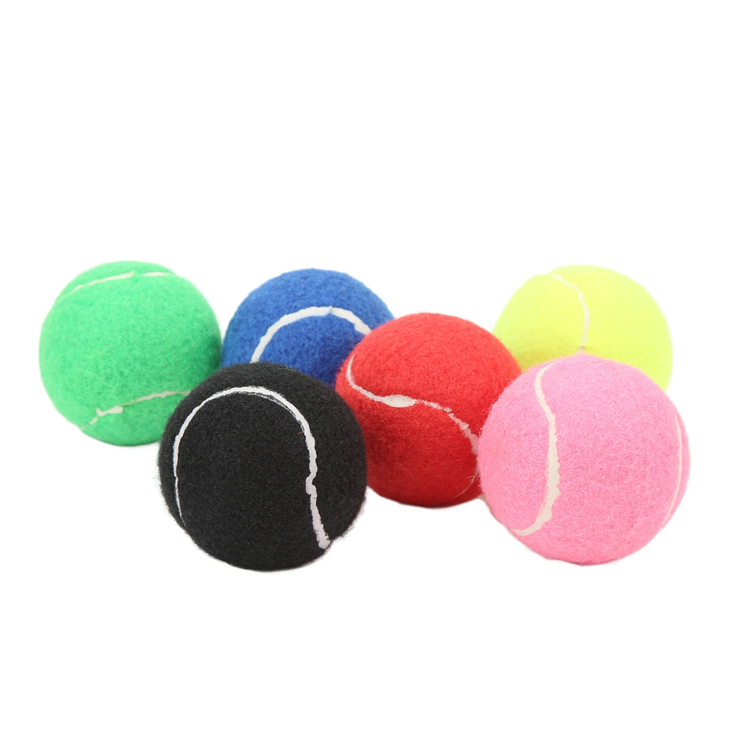 6Pcs Tennis Training Balls Multicolor Cashmere and Rubber Tennis Ball Set for Clubs Youth Training