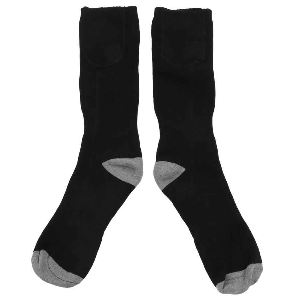 1 Pair Heated Socks 3 Heat Settings Warm Winter Socks Comfortable Electric Heated Thermosocks for Hiking Skiing Black