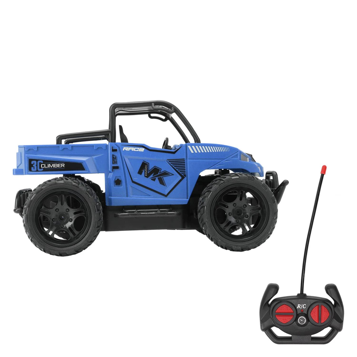 BuyWeek 1/16 Remote Control Car 2.4GHZ Simulated Sound Effects 1/16 RC Car with Light for Above 3 Years Old Blue