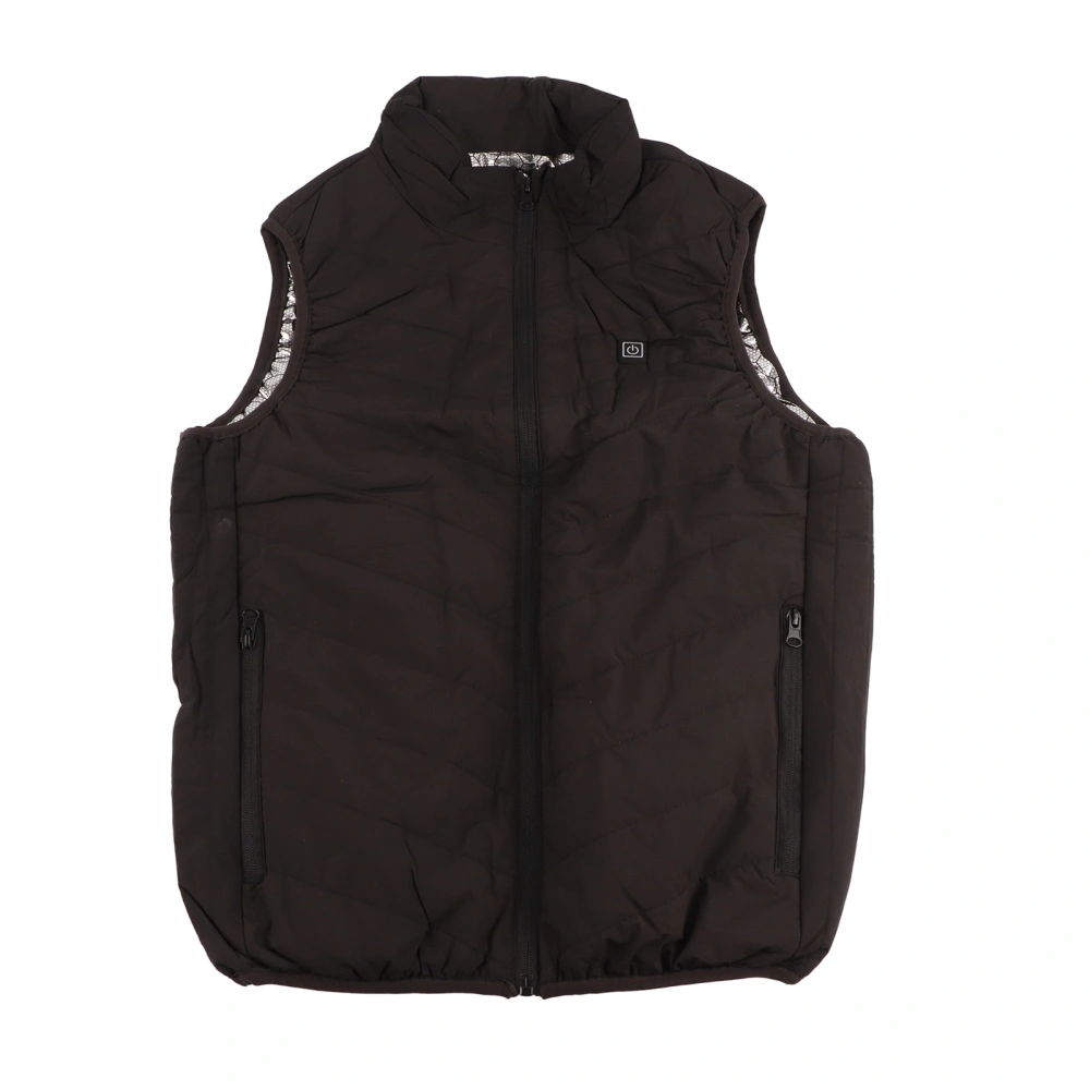 4 Zones Heated Vest Men Women USB Heated Jacket Heating Vest Thermal Clothing for Winter Black 2XL