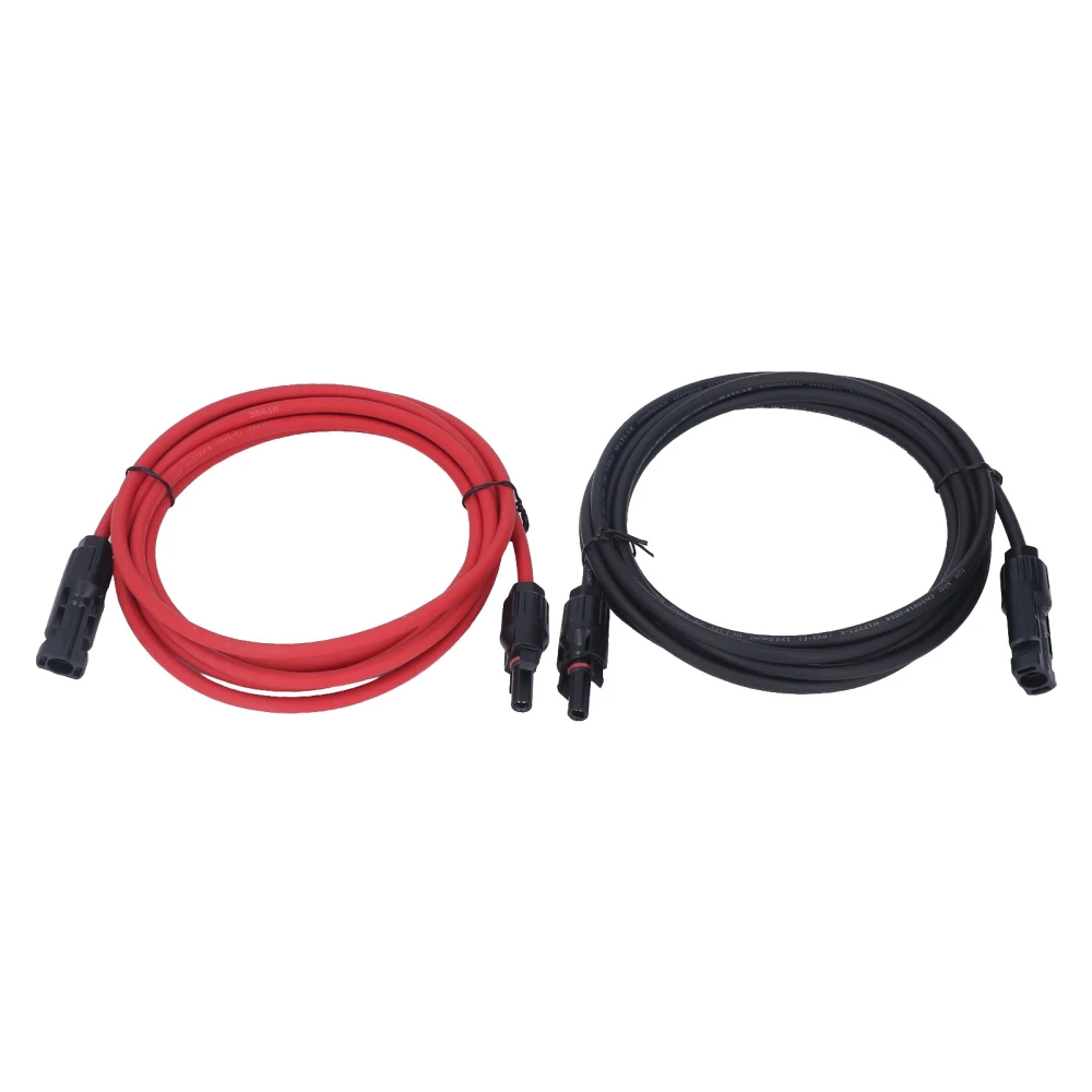 2pcs 12AWG 4mm² Solar Panel Extension Cable Black Red Solar Adaptor Extension Cable with Female Male Connector 1000VDC 3 m / 9.8ft