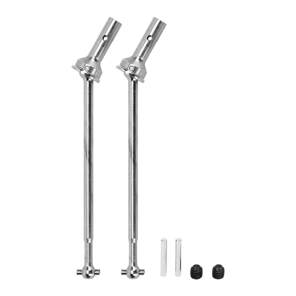 2Pcs RC CVD Driveshaft Strong Steel Stable Driving Easy Installation RC Car Drive Shaft with Pin Screw for ARRMA 1/7 1/8 Silver