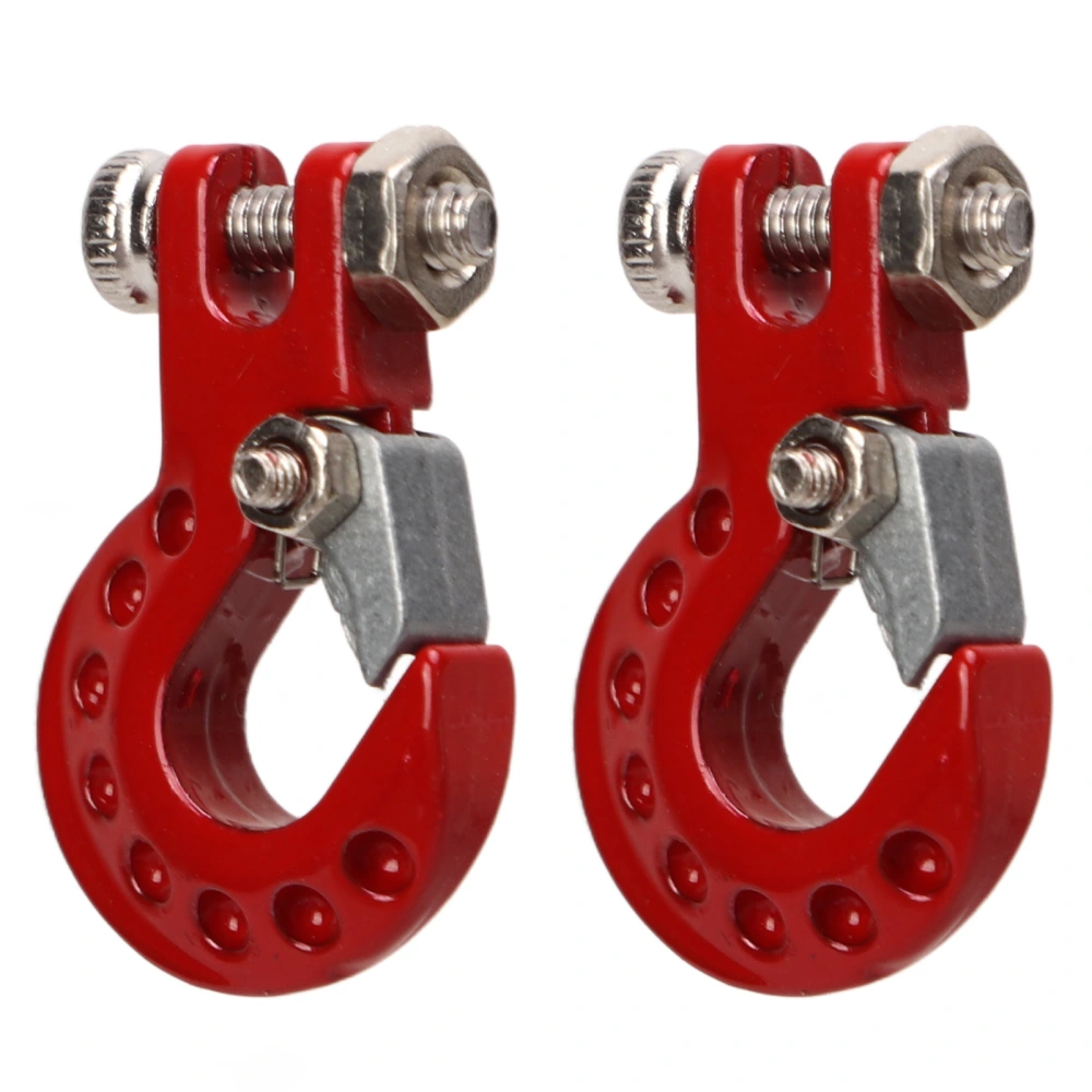 2Pcs RC Trailer Hook Aluminum Alloy Sturdy RC Climbing Car Hook for 1/10 Remote Control Cars Red