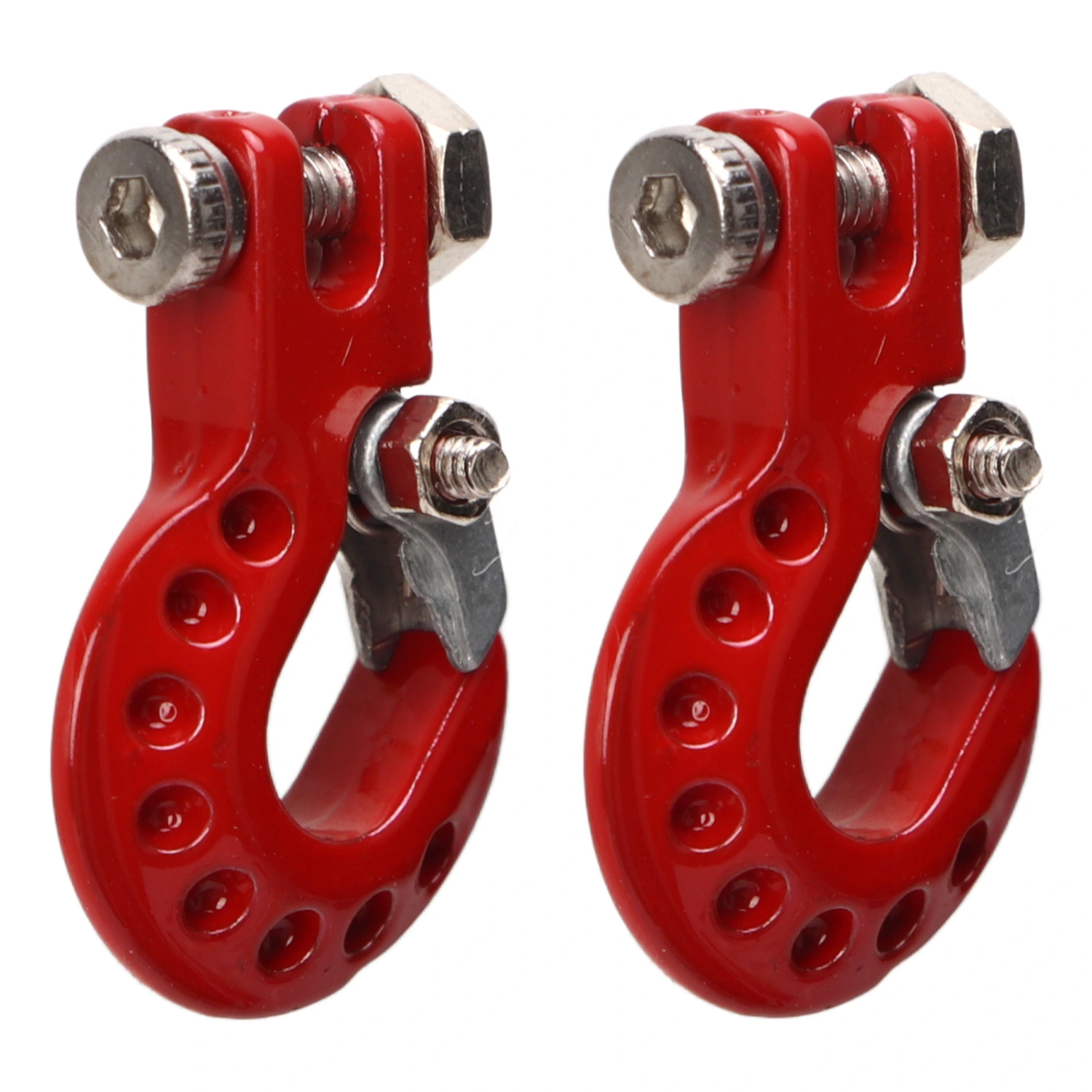 2Pcs RC Trailer Hook Aluminum Alloy Sturdy RC Climbing Car Hook for 1/10 Remote Control Cars Red
