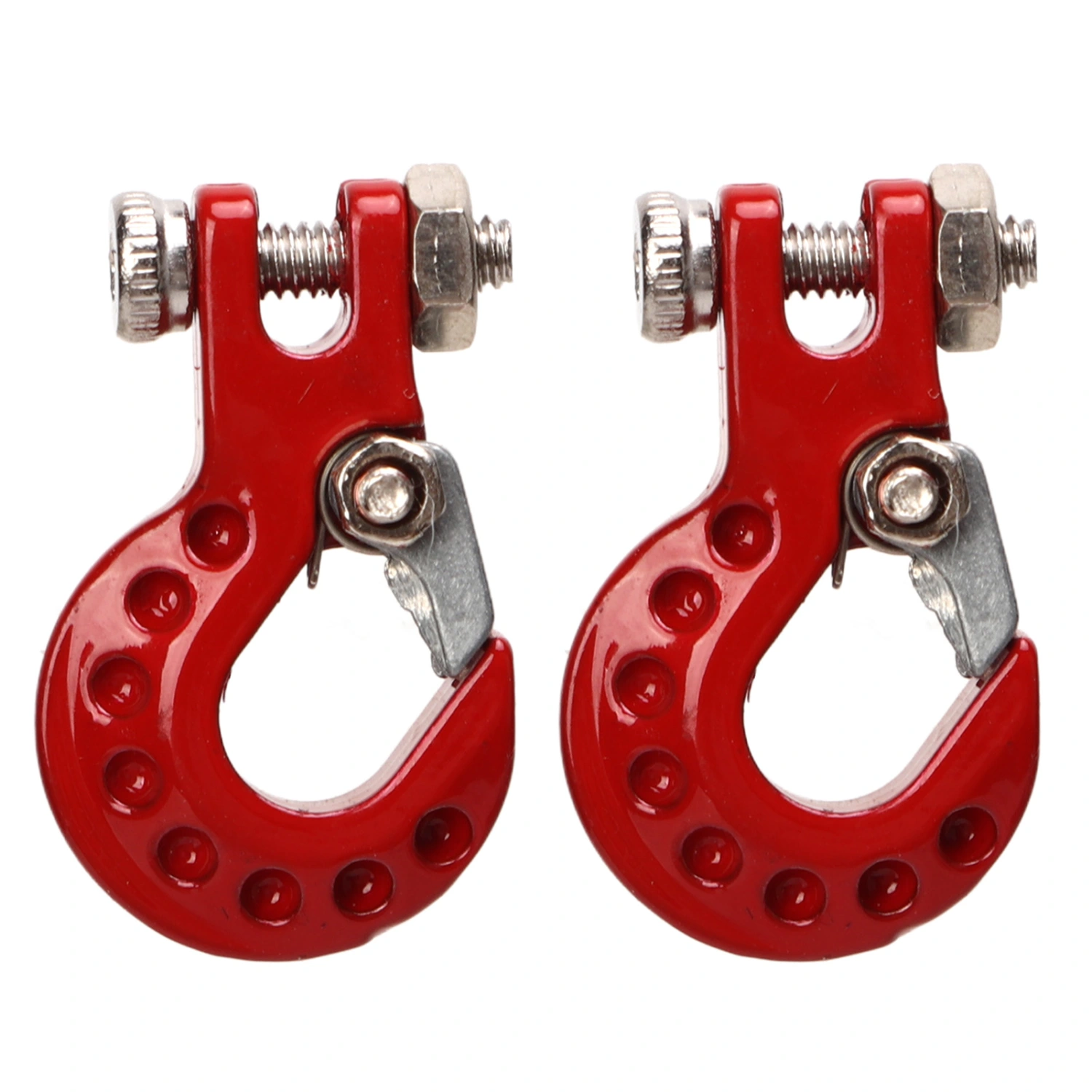 2Pcs RC Trailer Hook Aluminum Alloy Sturdy RC Climbing Car Hook for 1/10 Remote Control Cars Red
