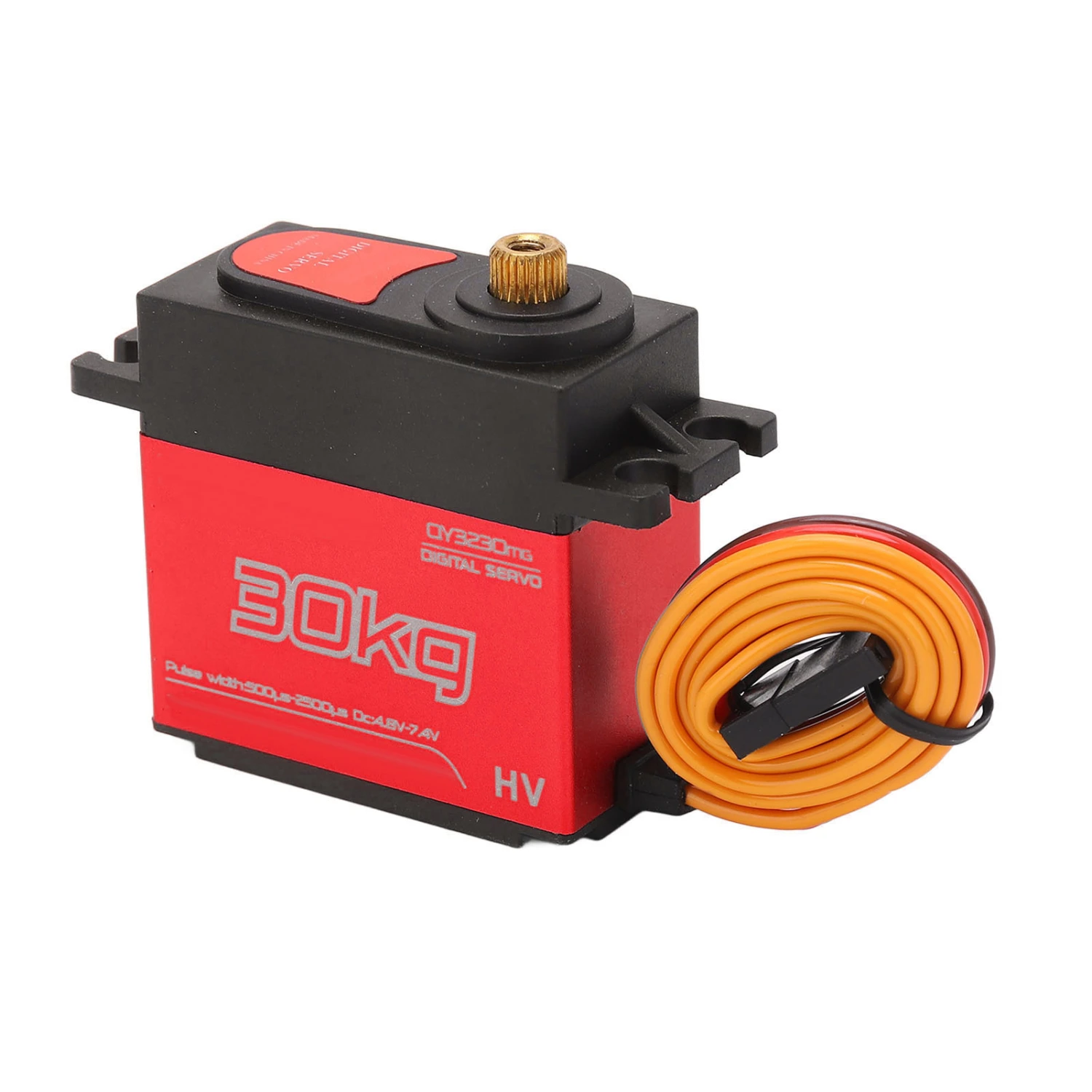 RC 30KG Servo Quick Response Aluminum Alloy 180 Degree Waterproof Digital Servo with Metal Arm for RC Car Boat Robot Red