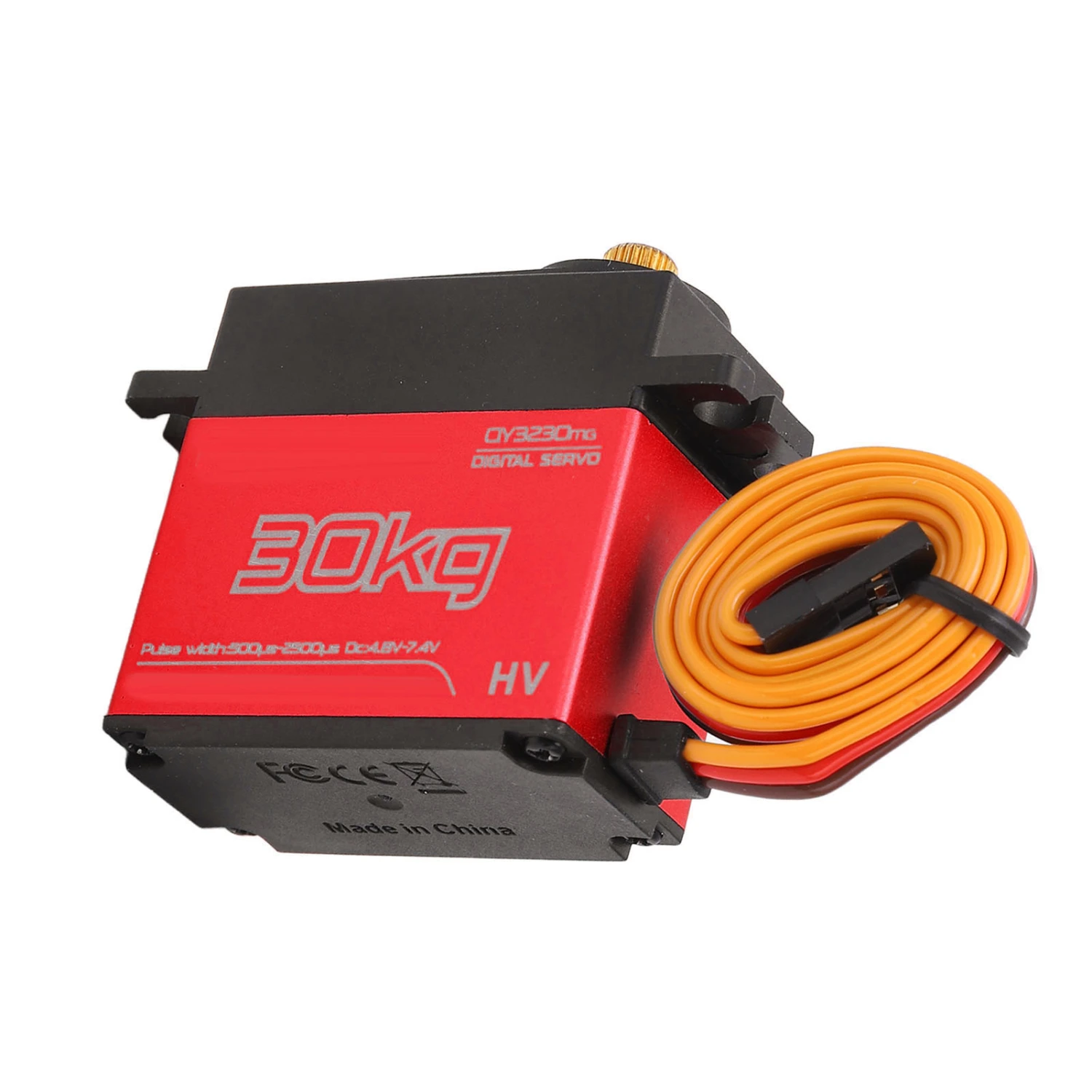 RC 30KG Servo Quick Response Aluminum Alloy 180 Degree Waterproof Digital Servo with Metal Arm for RC Car Boat Robot Red