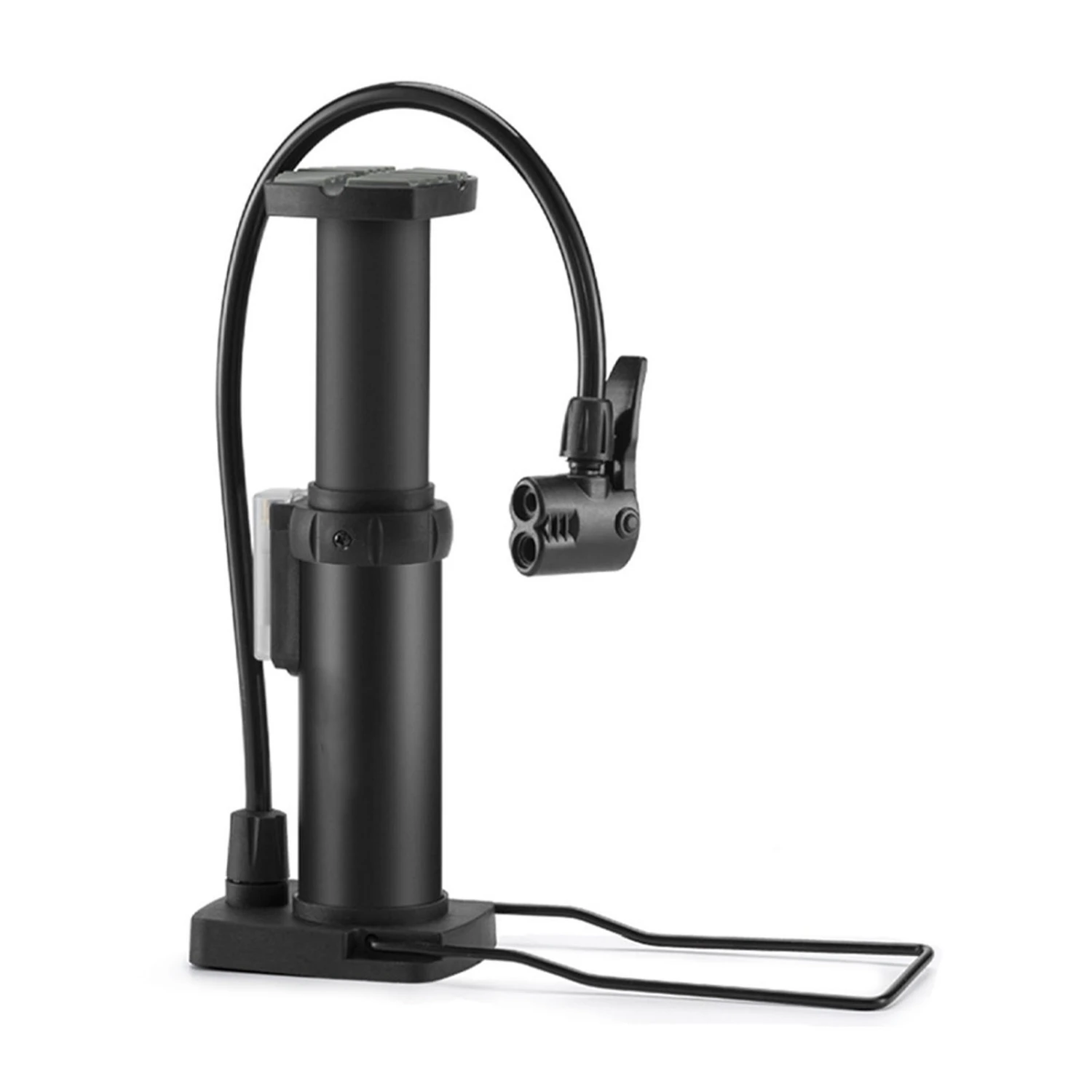 Bike Pump Foot Press High Pressure Aluminum Alloy Nylon Base Detachable Tube Bike Tire Inflator for Motorbike Vehicle Black