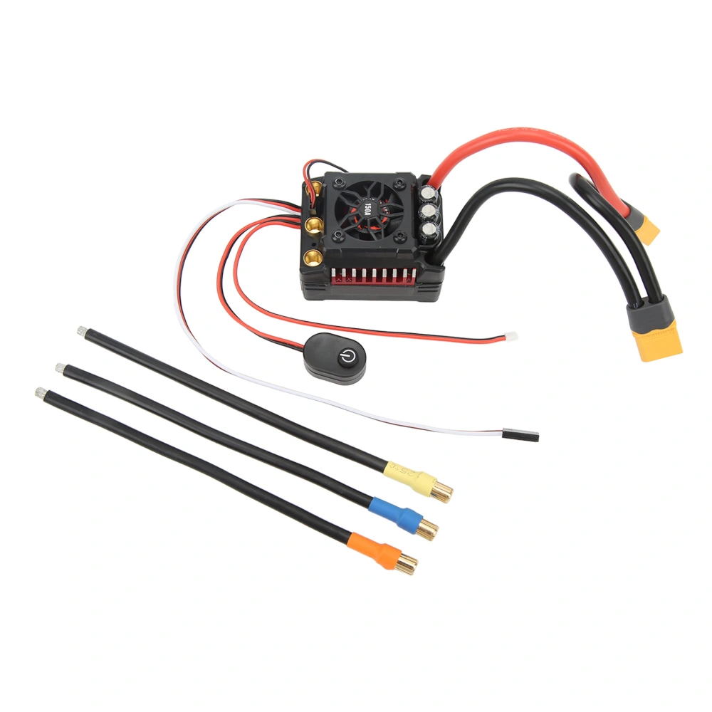 150A Sensorless Brushless ESC Aluminum Alloy Waterproof Brushless ESC for 1/7 1/8 RC Car Modification