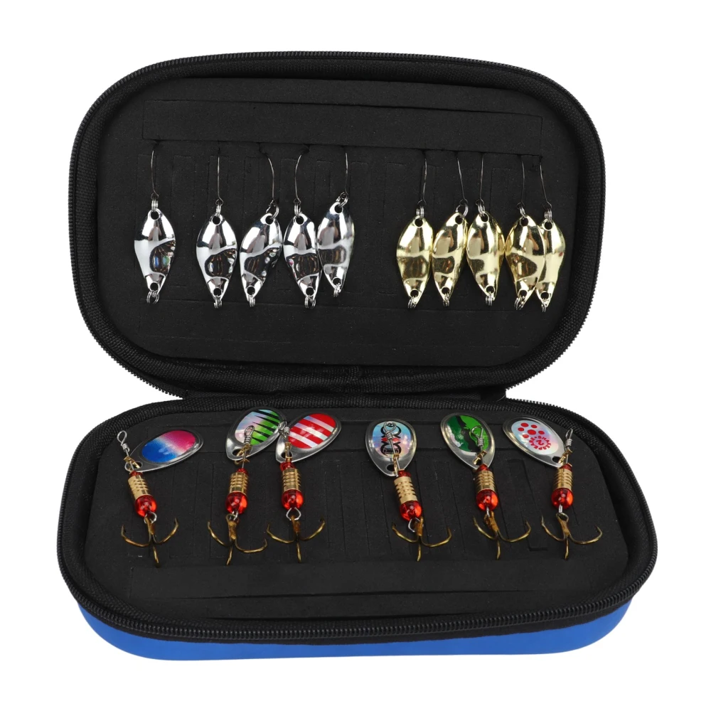 16Pcs Fishing Lures Gear Kit Set Metal Swivel Sequins Jigs Hooks Angling Tackle Box Accessories for Freshwater Saltwater