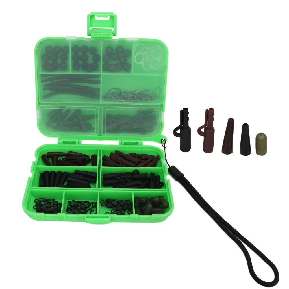 173Pcs Fishing Tools Set European Style Carp Fishing Tackle Accessories Set with Fish Hook Connection Ring for Freshwater Saltwater