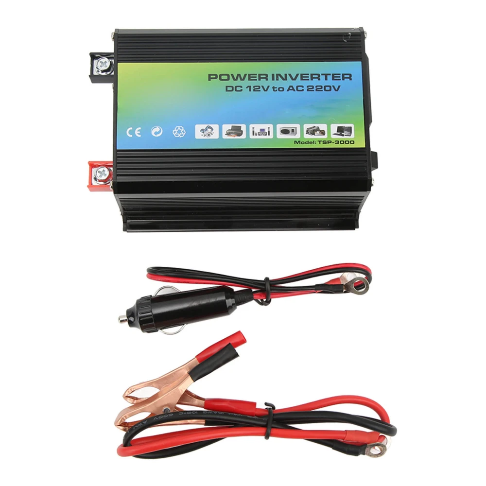 Modified Sine Wave Inverter 300W Car Power Inverter DC 12V to 110V AC Converter with Dual USB Ports Black