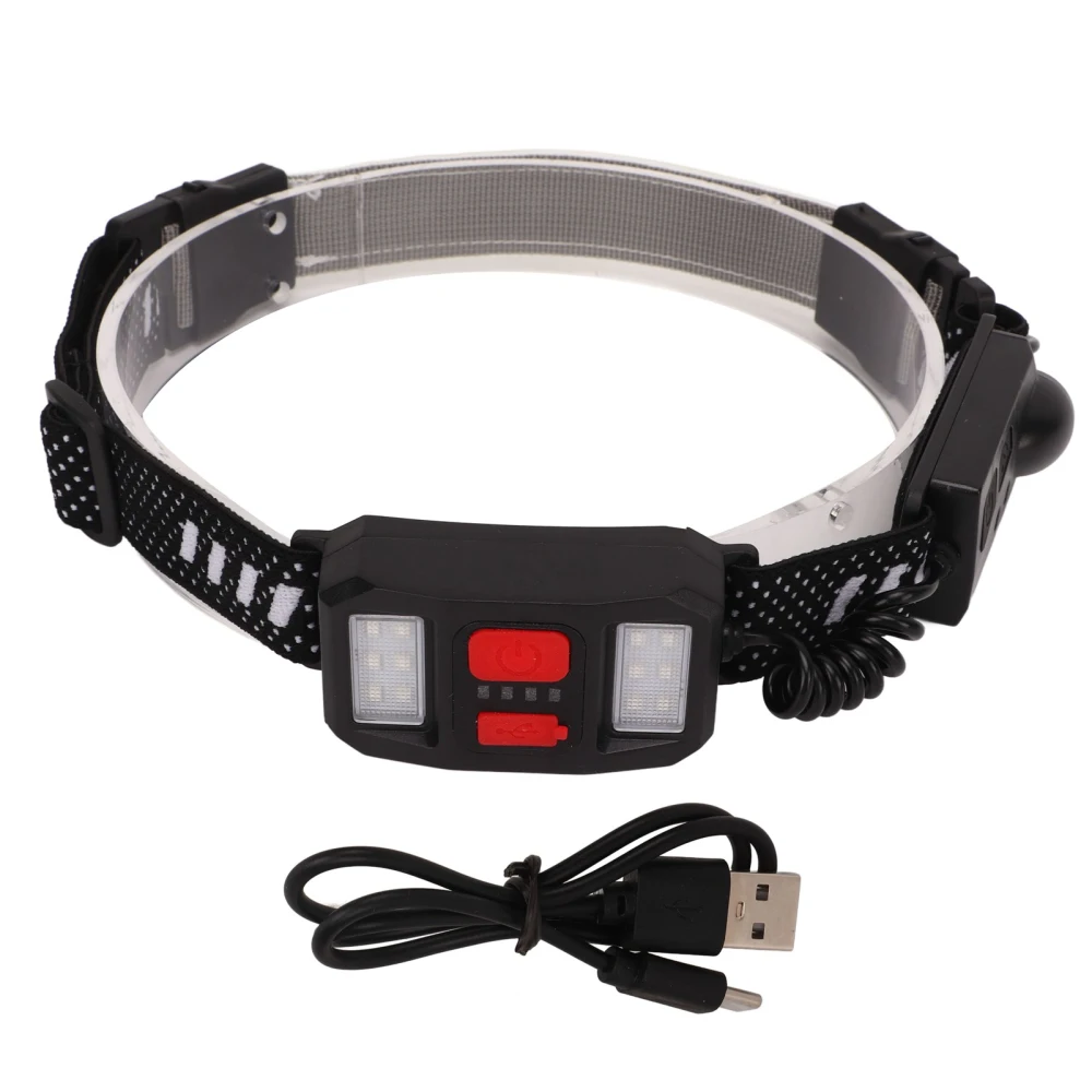 Induction COB Headlamp Outdoor Cycling USB Charging Head Mounted LED Floodlight Headlamp for Night Fishing Running