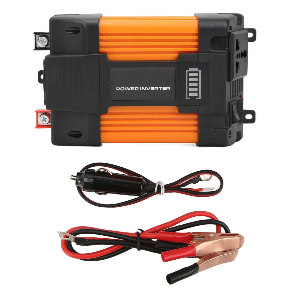 300W Modified Sine Wave Inverter Vehicle Solar Inverter with LED Battery Display Screen Dual USB Ports DC 12V to AC 110V