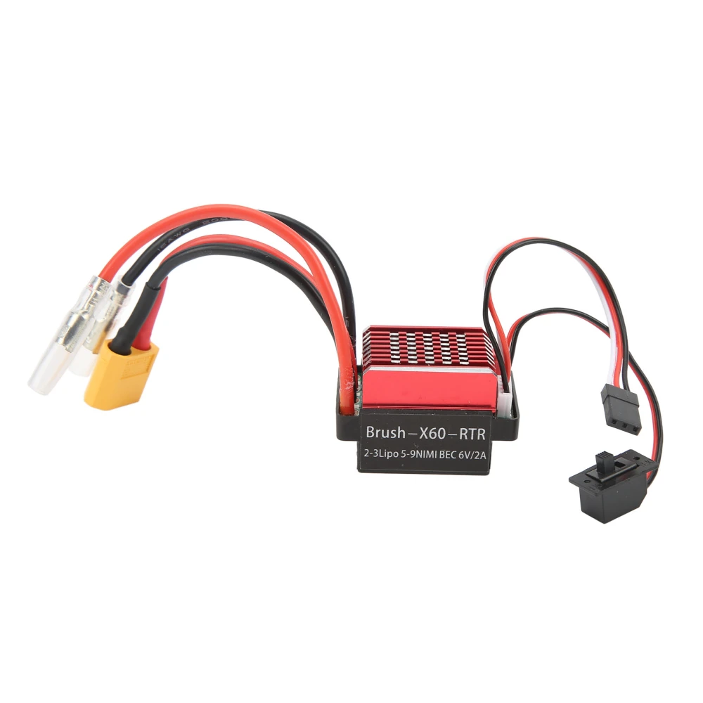 60A Brushed ESC XT60 Plug 6V 2A BEC Output 1/10 RC Car Brushed Electric Speed Controller for Traxxas for HSP for Redcat