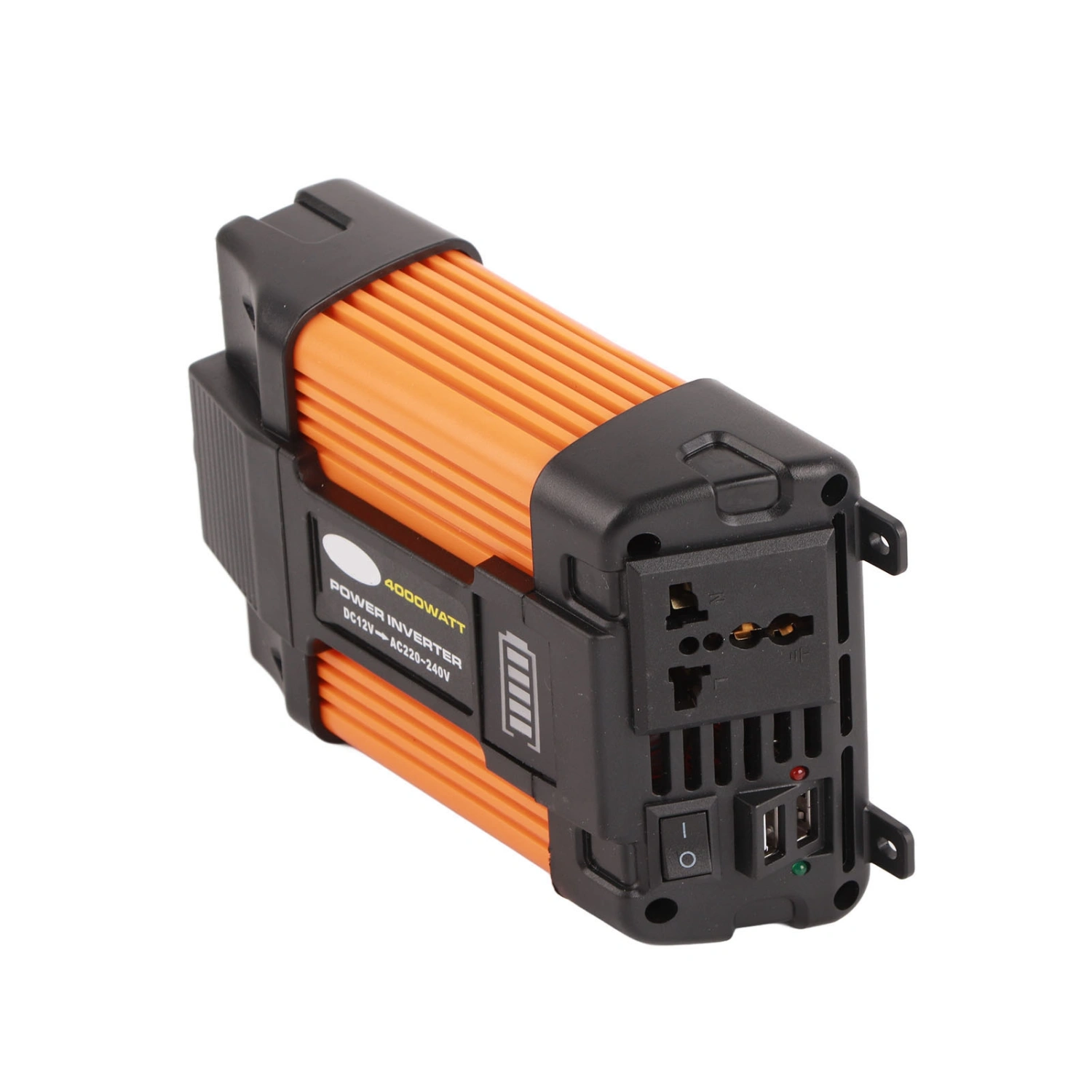 4000W Modified Sine Wave Inverter Vehicle Solar Inverter with LED Battery Display Screen Dual USB Ports