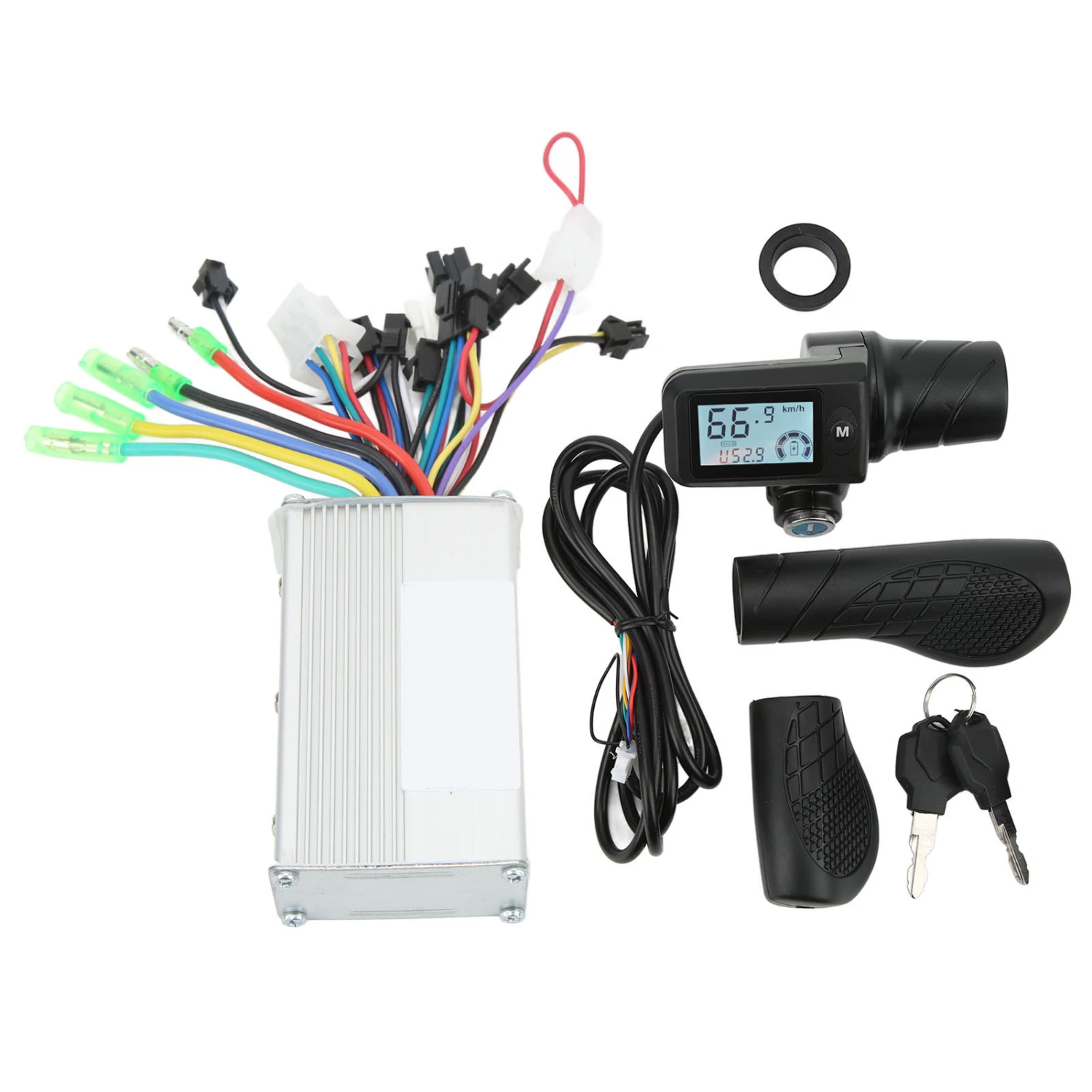 Electric Bike Scooter Brushless Motor Controller 36V 48V 350W Brushless Motor Controller with 805 LCD Display Throttle Grip