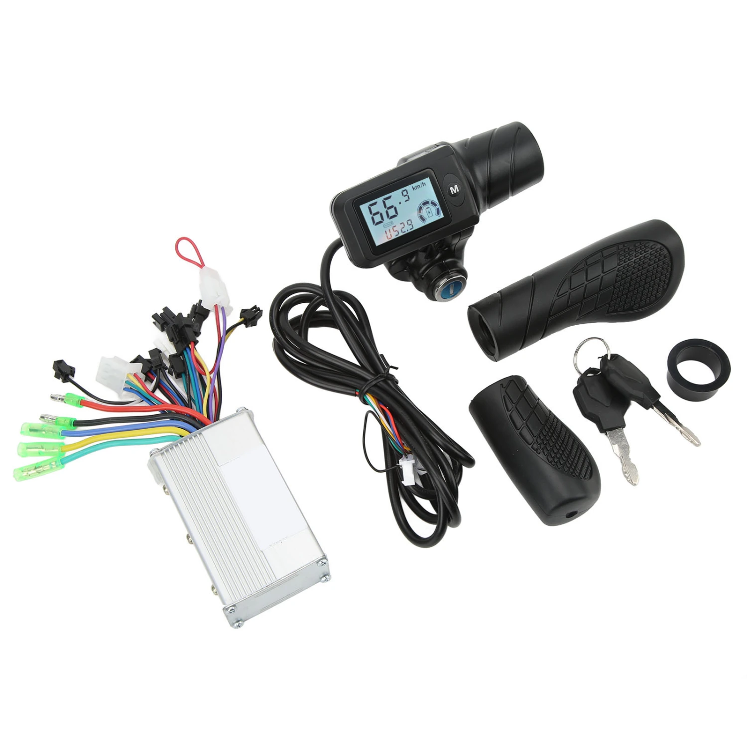 Electric Bike Scooter Brushless Motor Controller 36V 48V 350W Brushless Motor Controller with 805 LCD Display Throttle Grip