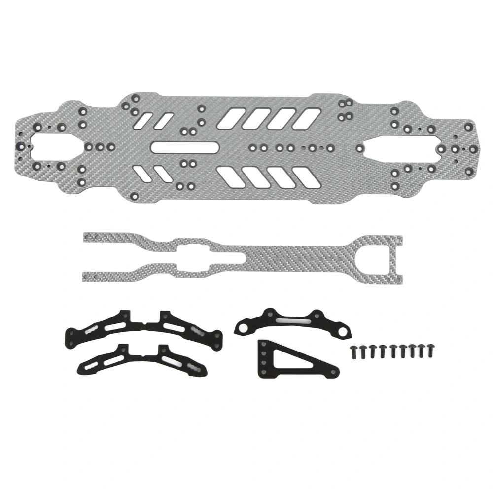 RC Touring Car Chassis Kit Accurate Rigid Flexible Bottom Plate Set for 3RACING ADVANCE S64 RC 1/10 Touring Car Silver SSG