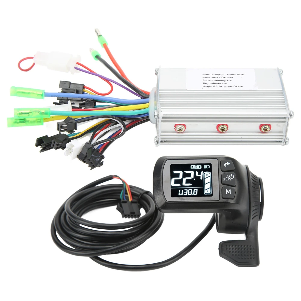 48V 60V 350W Electric Bike Motor Brushless Controller LCD GZ3 Panel with Thumb Throttle Electric Scooter Modification Kit for 22.5mm Handlebar