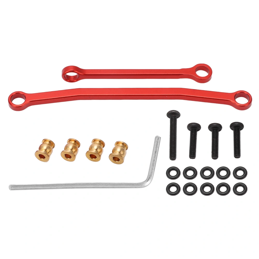 1/24 Tie Rod Kit High Accuracy Aluminum Alloy Easy Installation RC Steering Rod Tie for FMS FCX24 Crawler Red