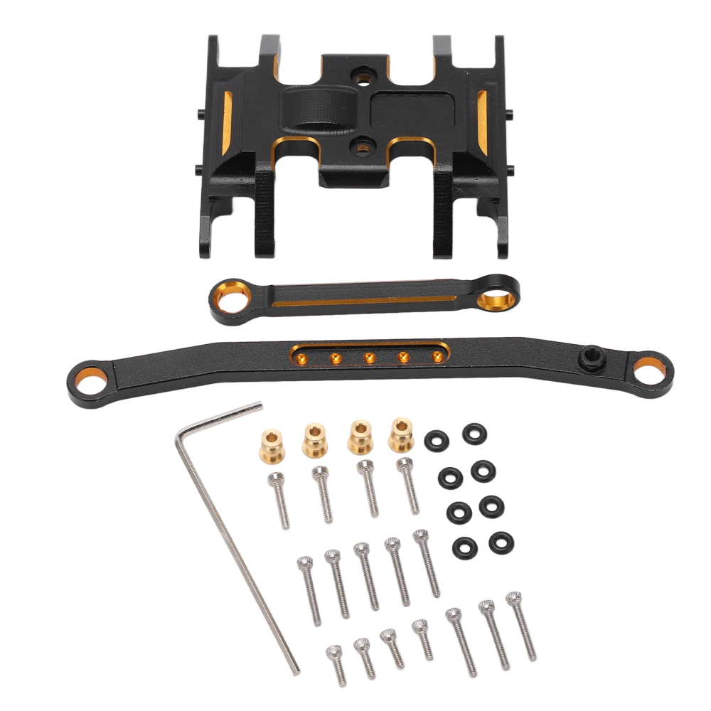 RC Car Steering Group Assembly Set Aluminum Alloy Gearbox Base Center Skid Plate for Axial for SCX24 1/24 RC Car