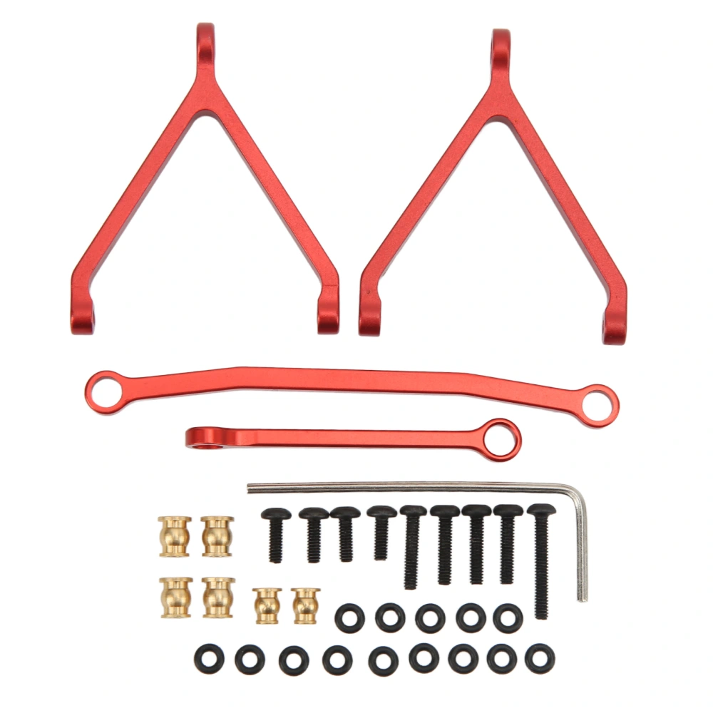 RC Chassis Links Steering Tie Rods Aluminum Alloy Upgrade Parts for FMS FCX24 1/24 Crawler Red