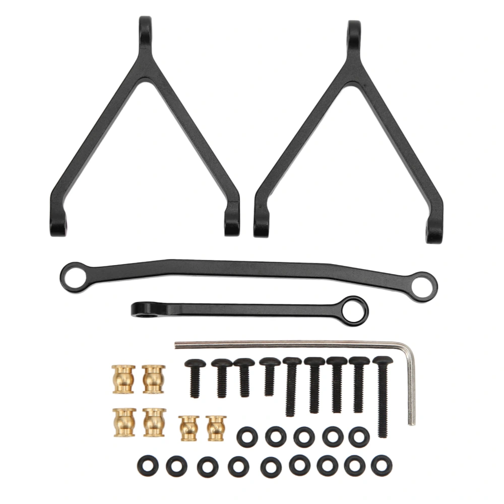 RC Chassis Links Steering Tie Rods Aluminum Alloy Upgrade Parts for FMS FCX24 1/24 Crawler Black