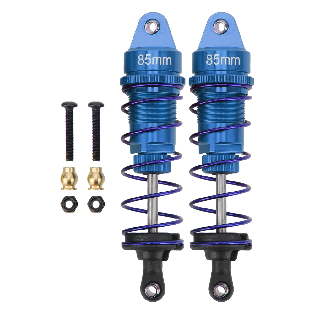 2Pcs RC Car Shock Absorber Adjustable Aluminum Alloy Rust Prevention RC Car Spring Damper for 1/10 RC Car Dark Blue