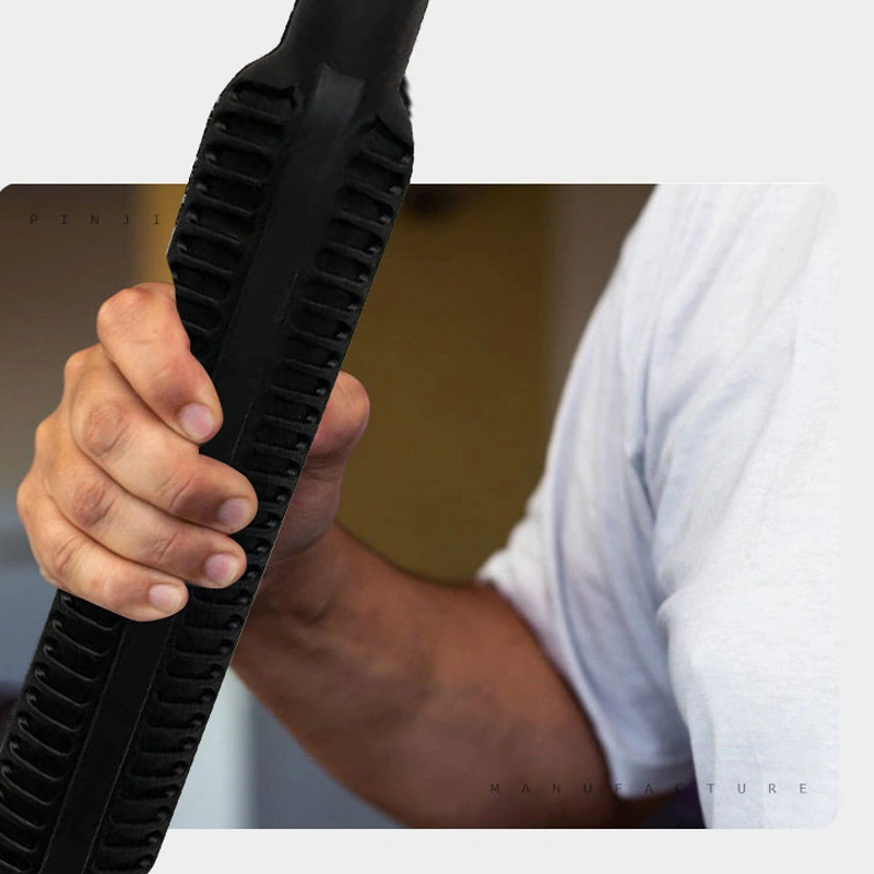 BuyWeek Elastic Fitness Bar Detachable High Frequency Vibration Weighted Bar Elastic Workout Bar for Muscle Exercise Black