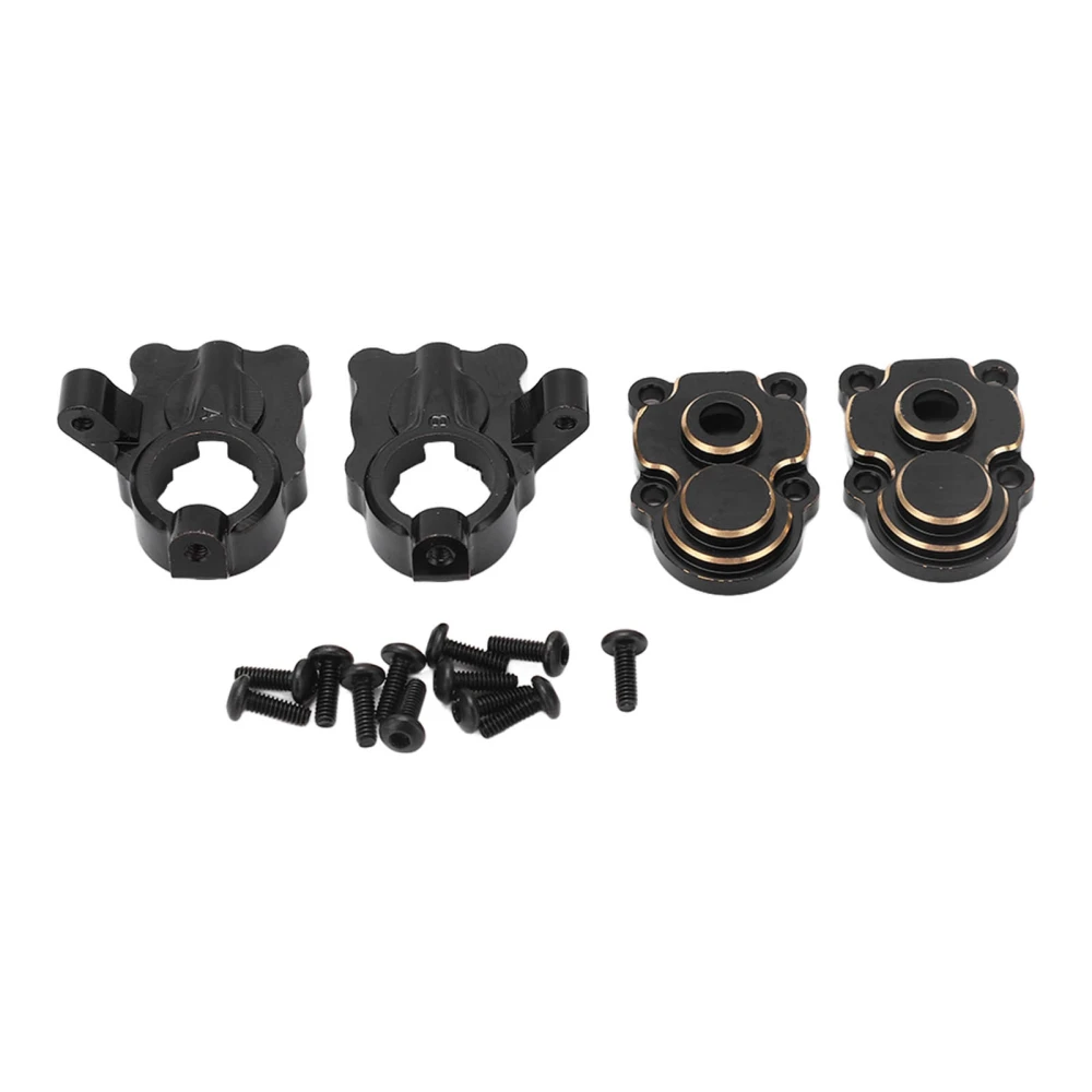 RC Car Steering Cup Set with Gear Cover Wearproof Stable Robust RC Brass Steering Cup for FMS FCX24 1/24