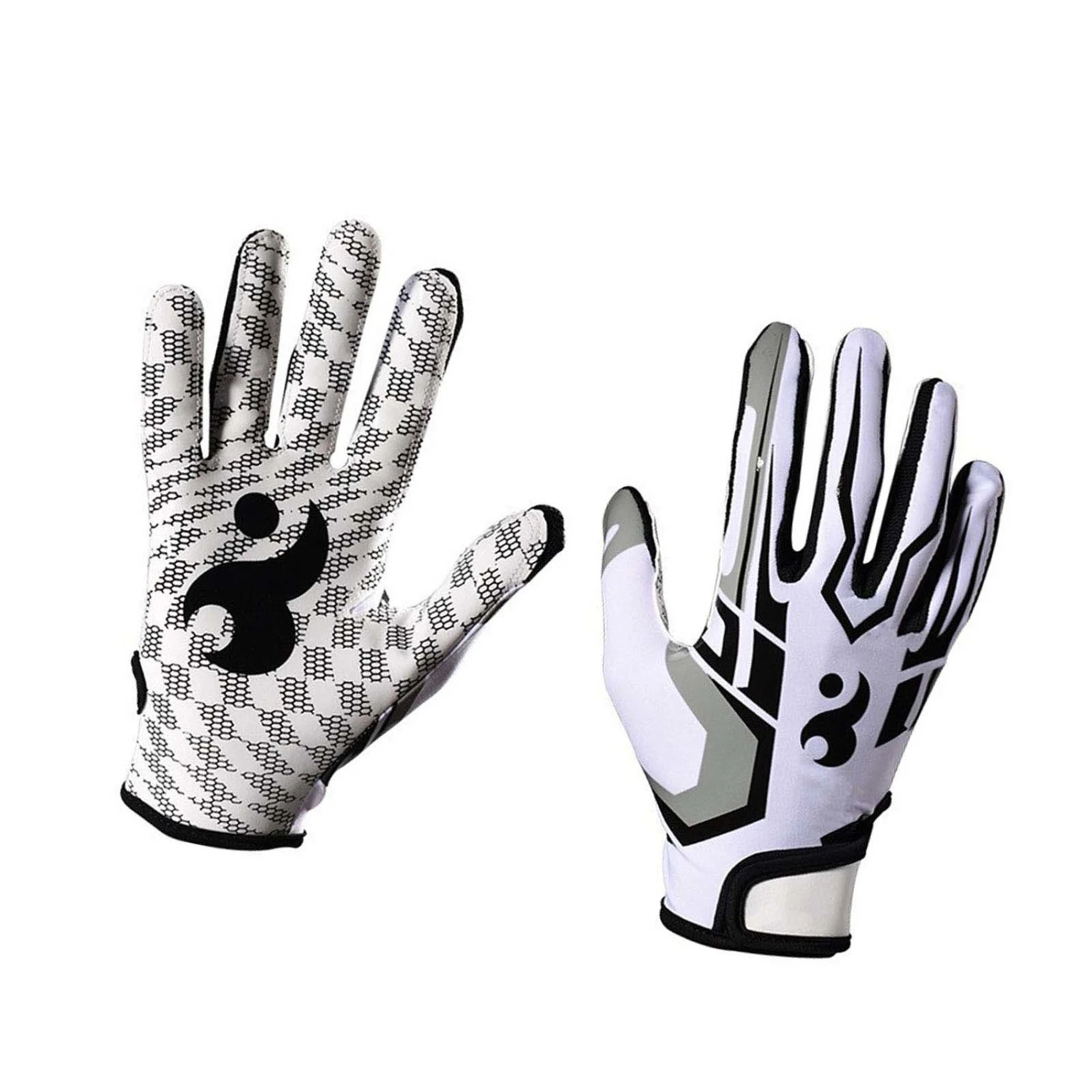 Non Slip American Football Rugb Gloves Breathable Full Finger Sports Gloves for Baseball L