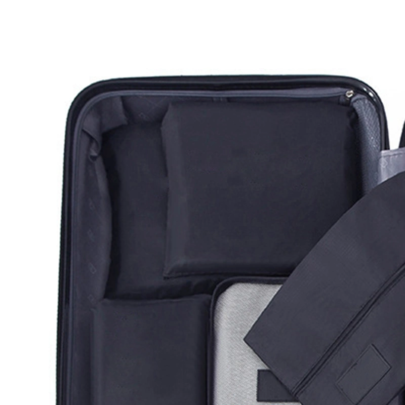 7 Set Packing Cubes Waterproof Dirt Resistant Oxford Cloth Luggage Packing Organizers for Travel Black