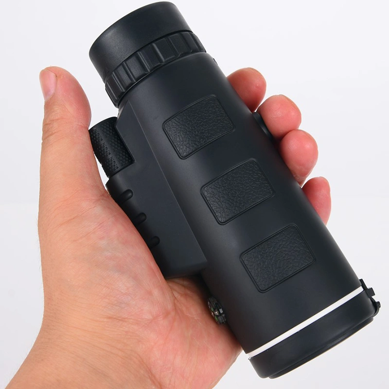 40X60 Monocular HD Low Light Night Vision Monocular with Compass Magnifier Connecting Mobile Phones to Take Photos with Dust Cover Rope Bag