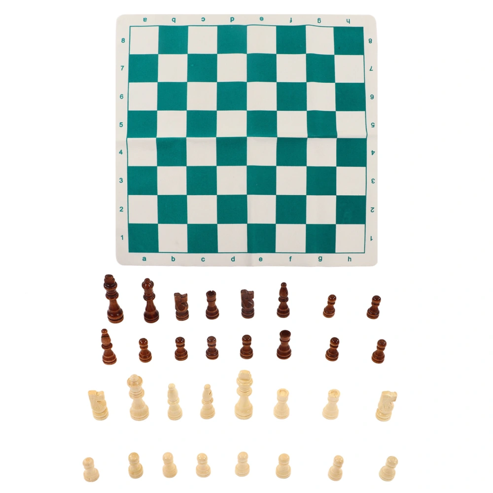 International Chess Set Chess Pieces with PU Checkerboard Parties Chess Board Game Kit