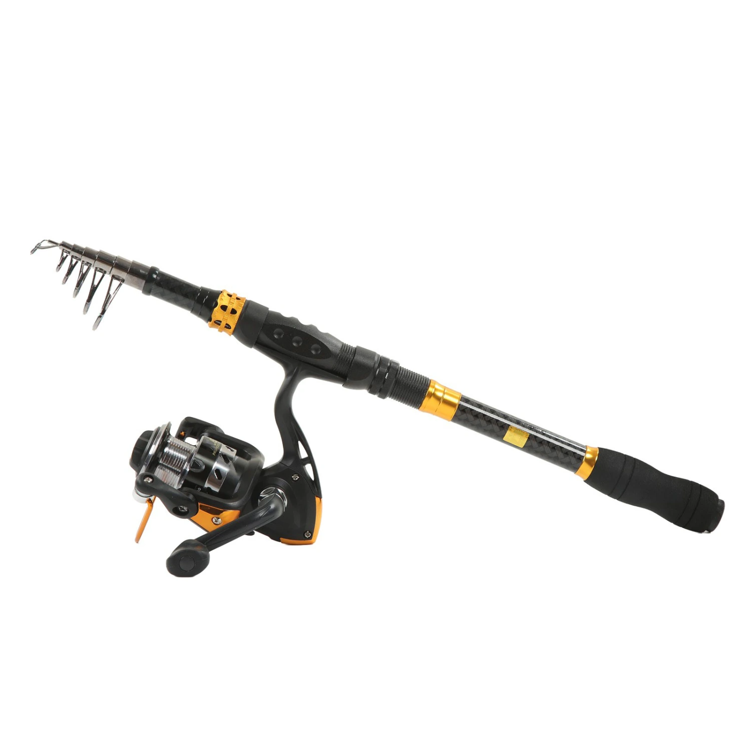 BuyWeek 228cm Telescopic Fishing Rod and Reel Combos with Fishing Line Baits Fishhook Kit Accessories for Seawater