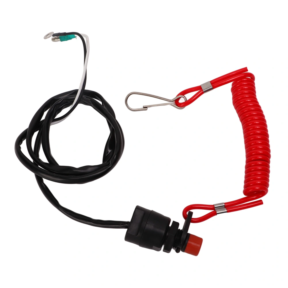 Outboard Engine Stop Switch ABS Waterproof Flexible Clip Design Boat Safety Switch 95cm