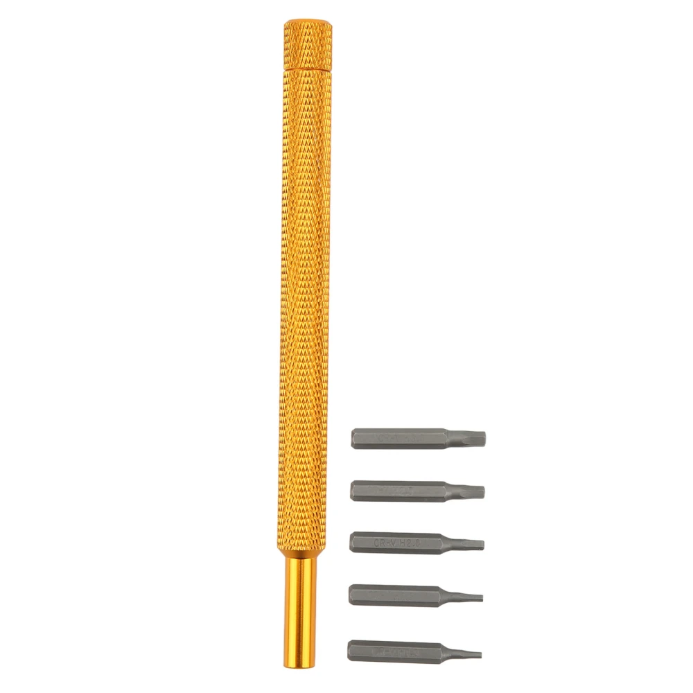 BuyWeek Hex Head Screwdriver Set RC Car Model Aircraft Repair Tool 1.3 1.5 2.0 2.5 3.0mm Fast Change Gold