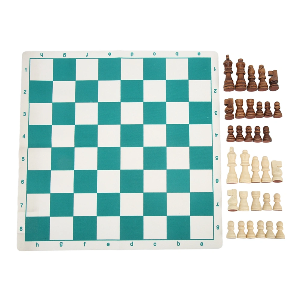 International Chess Set Chess Pieces with PU Checkerboard Chess Board Game Kit for Professionals Beginners