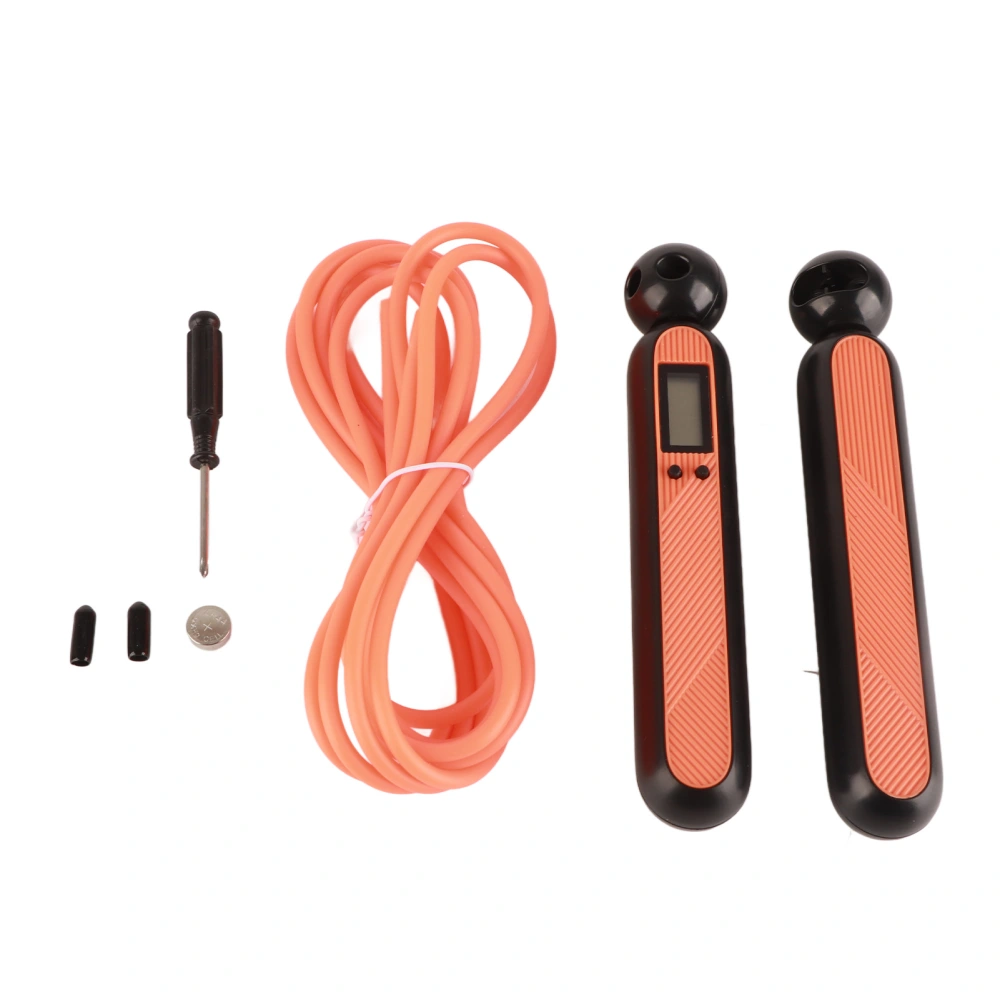 BuyWeek Digital Counting Skipping Rope Jump Rope with Counter for Fitness Body Sculpting Orange Long Rope