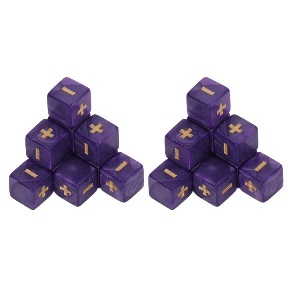 20Pcs 16mm Dice Set Math Operation Calculation Minus Sign Plus Toys for Kids Classroom Teaching Supplies Purple